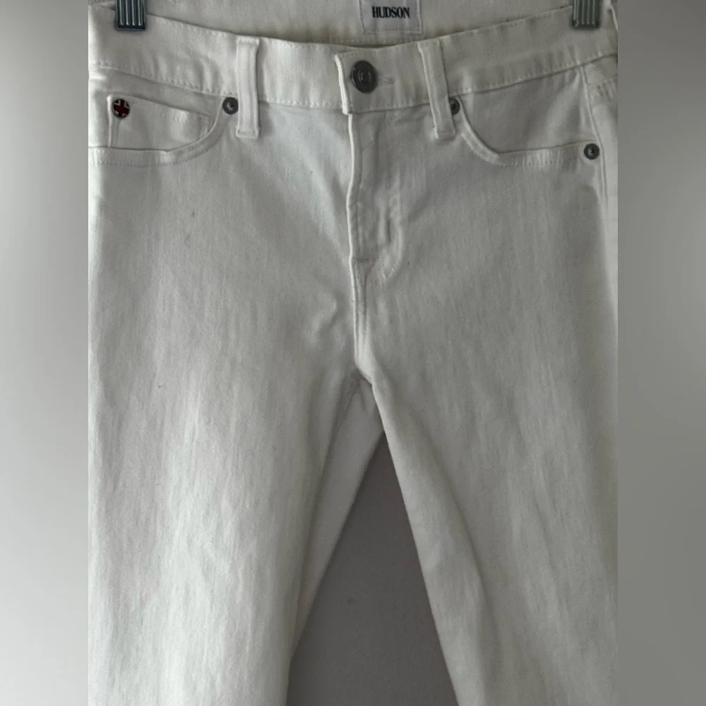 Hudson Jeans Tally Crop white jeans rolled cuffs‎ skinny Sz 26